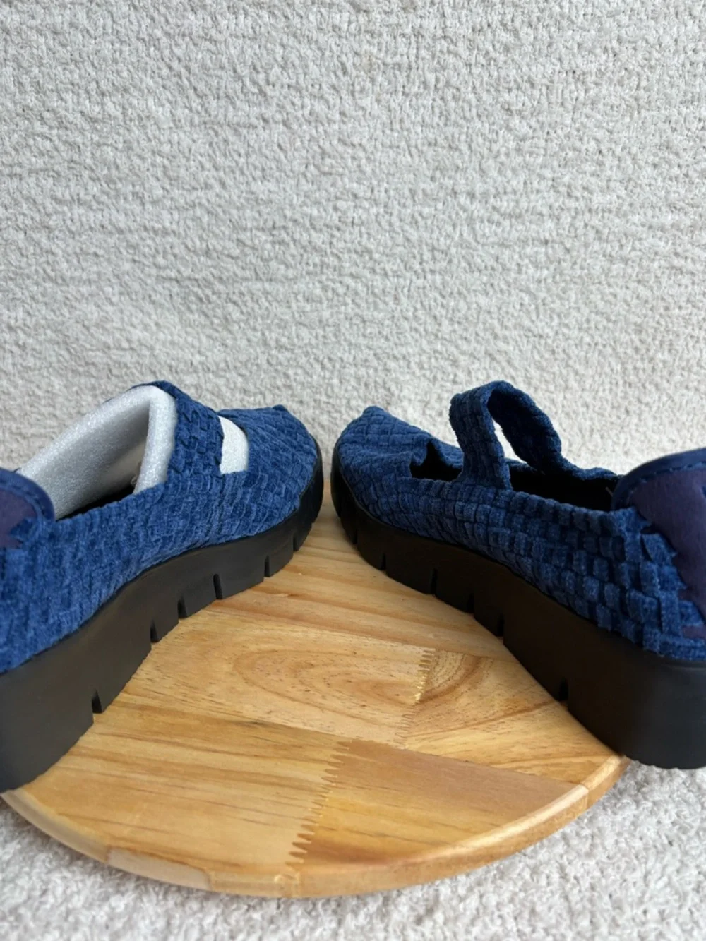Benie Mev Shoes Womens 40 US 9 Charm Comfi Mary Jane Woven Wedge in Blue